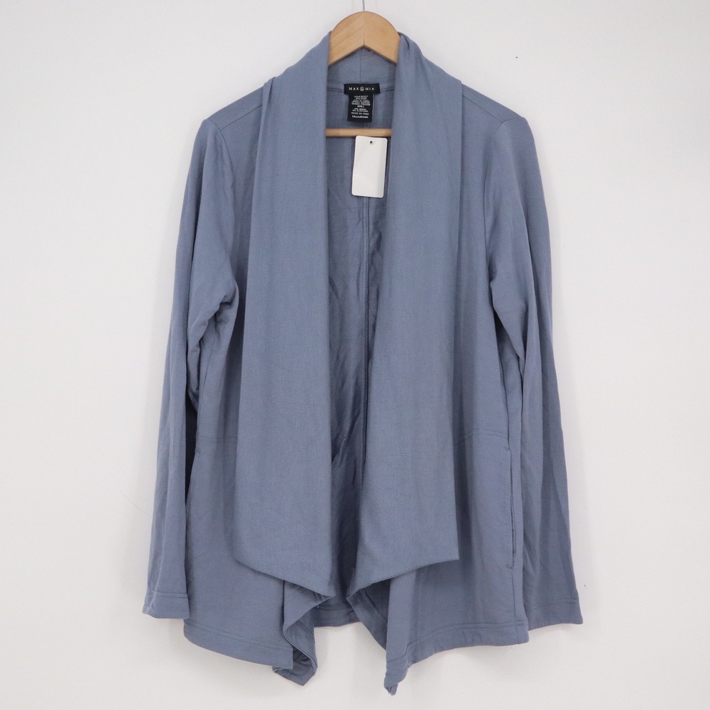 Lafayette 148 New York Light Blue Draped Open-Front Cardigan